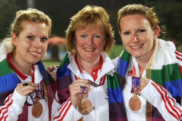 Sandy Hazell and team with badges