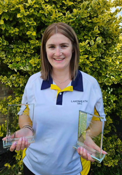 Lauren Finbow with trophies